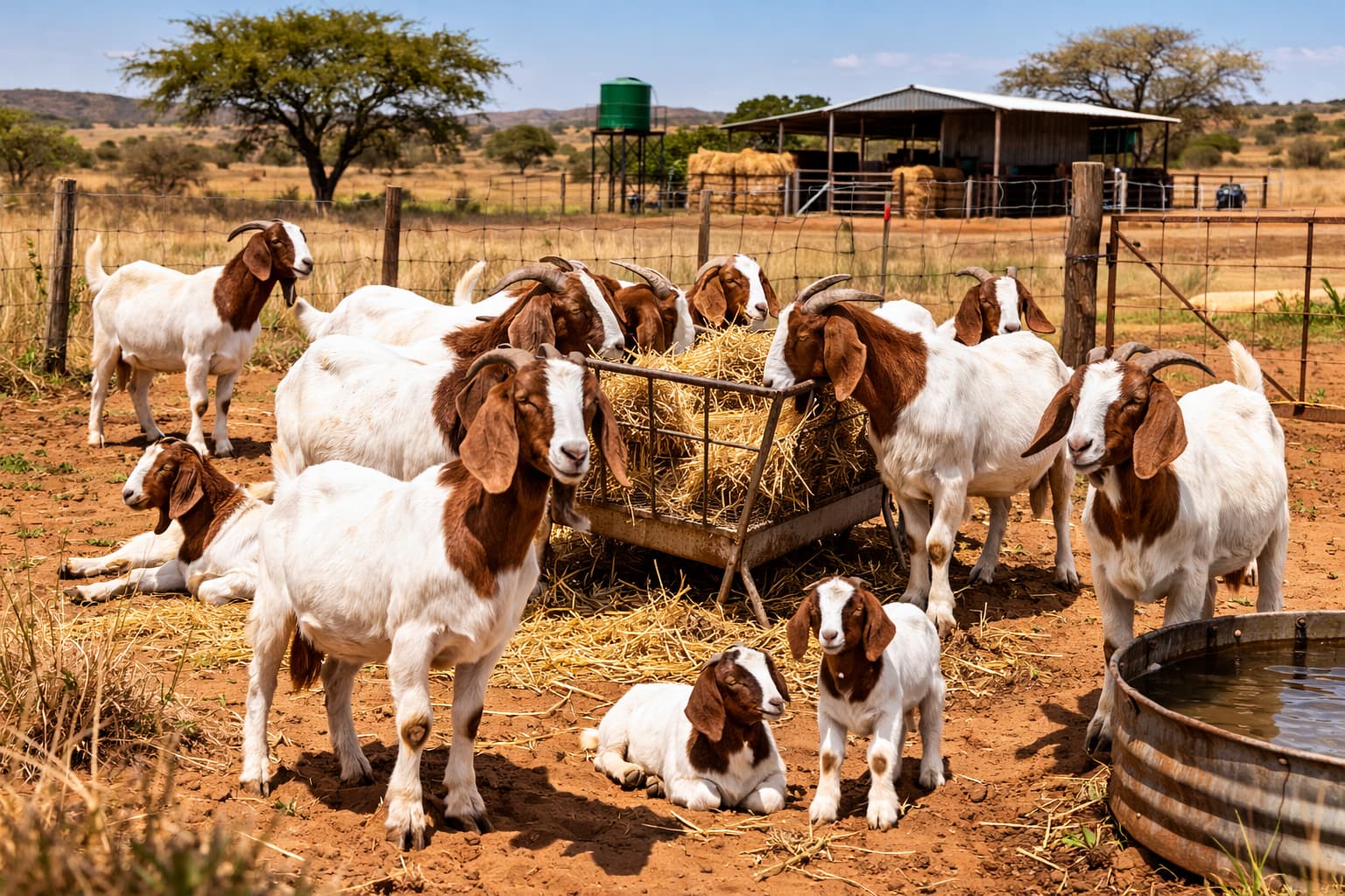 Boer goats grazing in South Africa