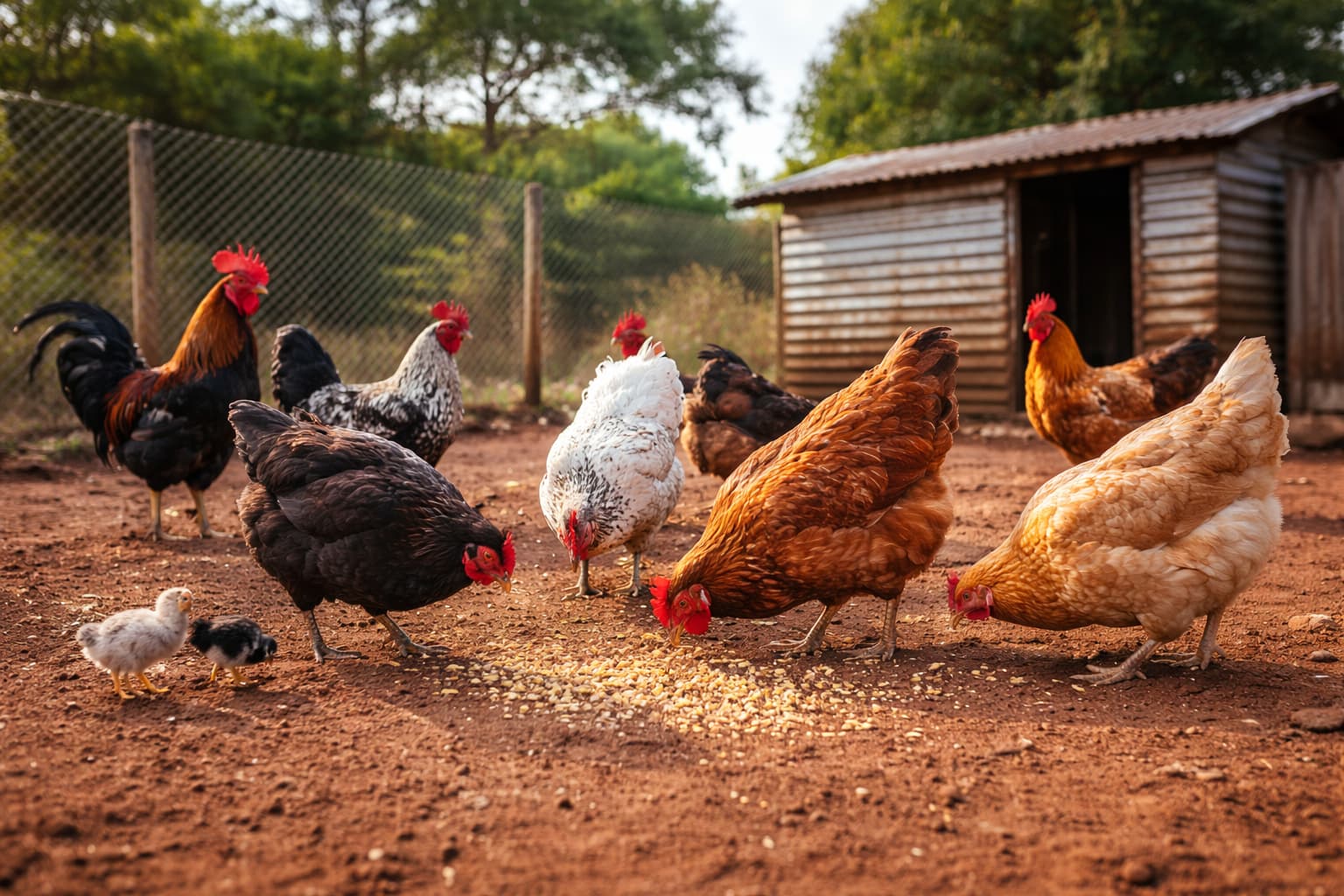 Free range chicken flock South Africa