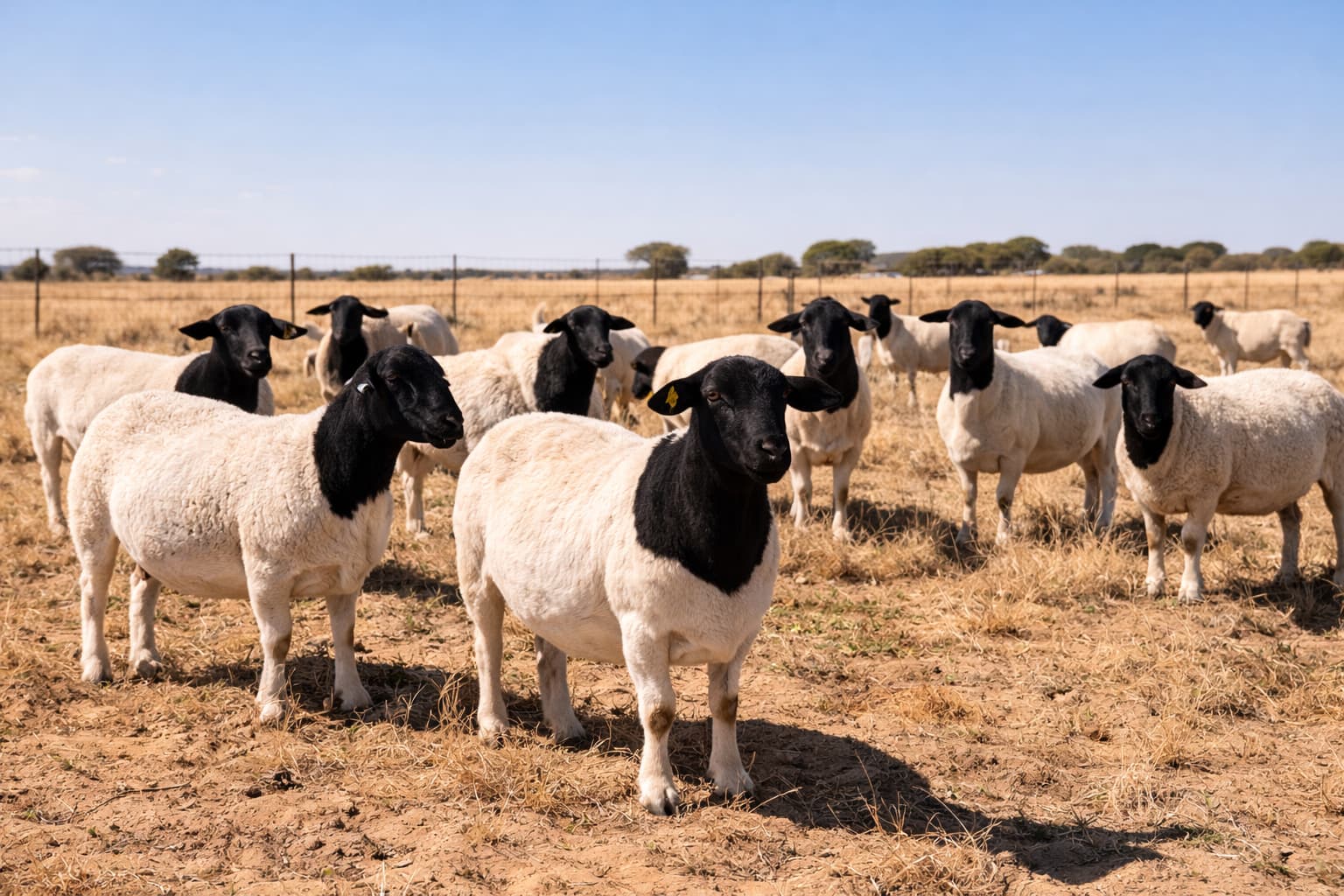 Dorper sheep on a South African farm
