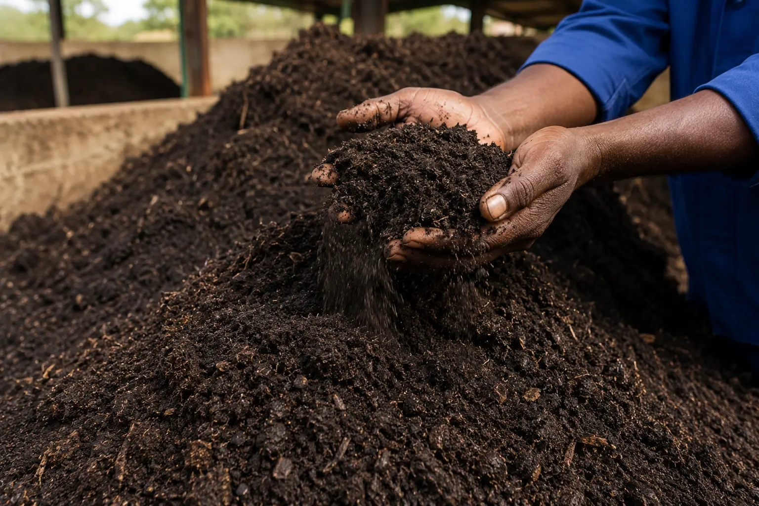 Finished compost South Africa - dark rich humus ready to apply to vegetable garden beds