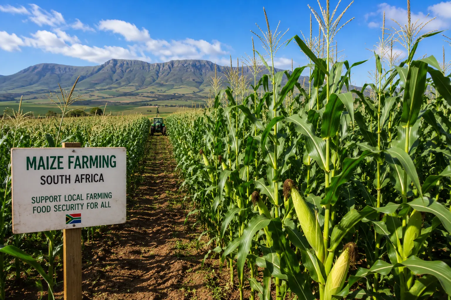 Mature maize field in full tassel on a South African commercial farm in the Free State
