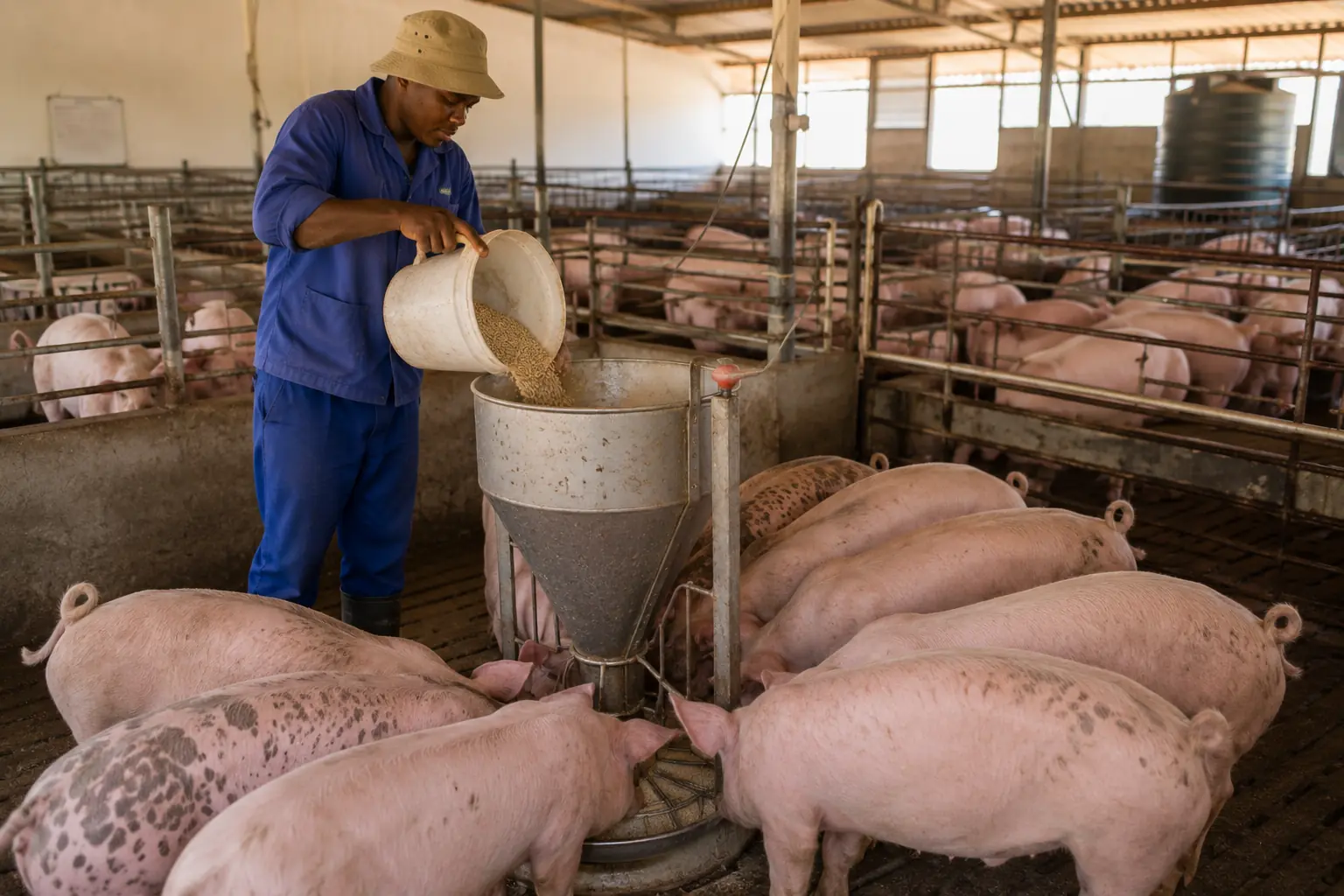 Growing pigs South Africa, grower pigs in commercial finishing pen