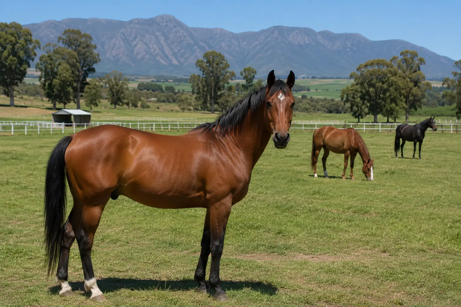 Boerperd horses on pasture South Africa