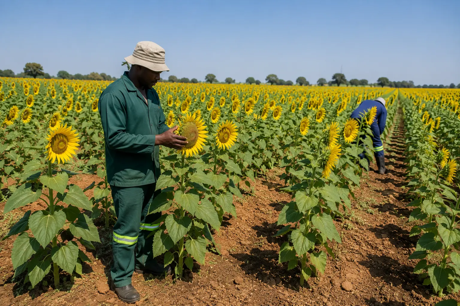 Sunflower farming field in North West Province South Africa