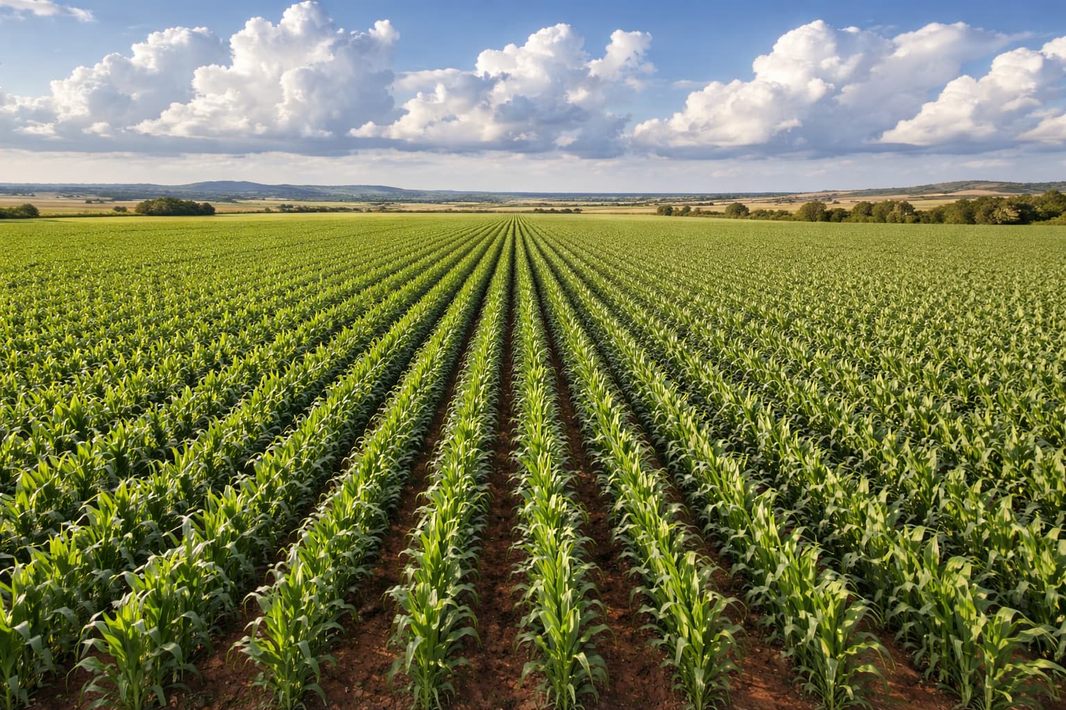 Maize fields in the Free State, South Africa at sunrise