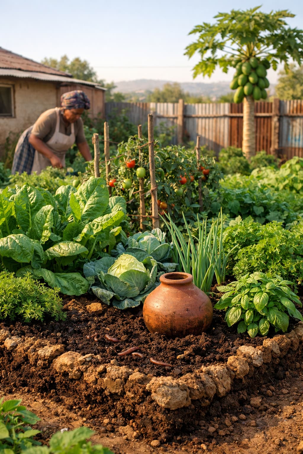 Organic vegetable farm South Africa healthy soil